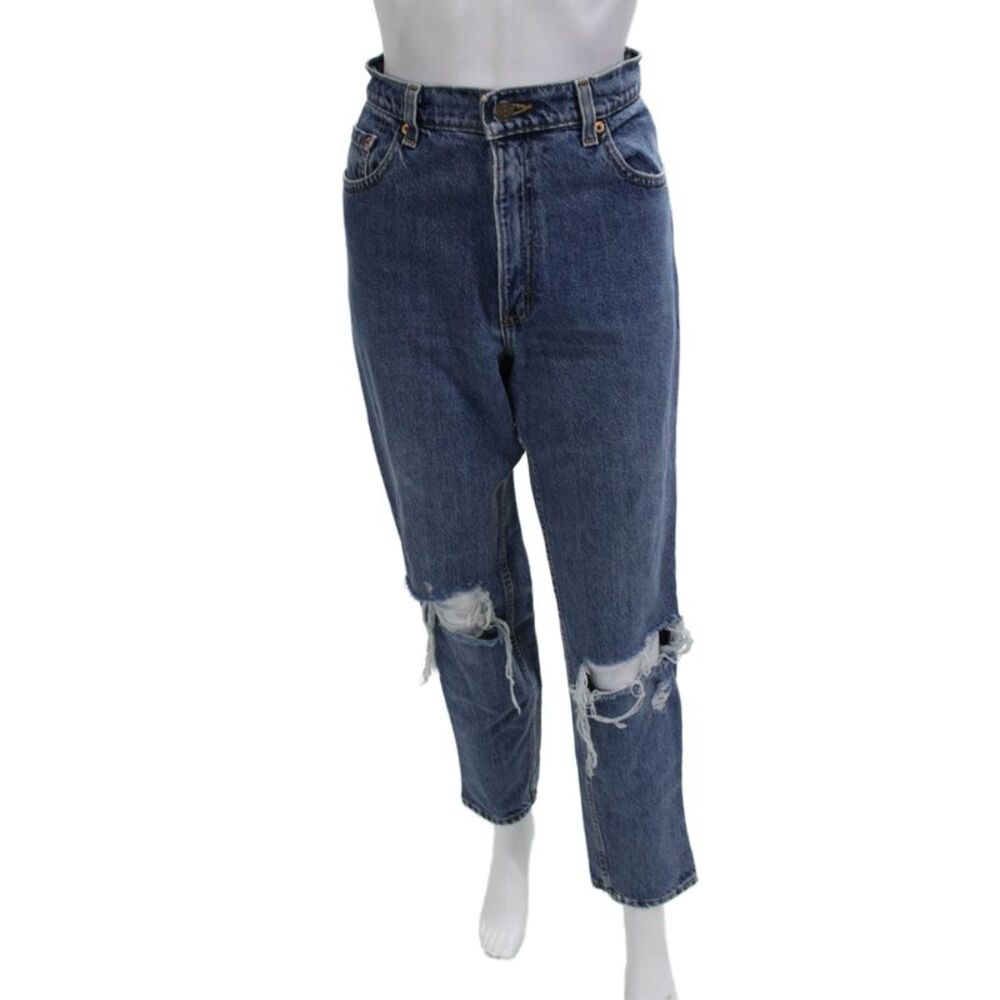 Riley Womens Mom Jeans Blue High Rise Cotton Inseam 31 Size 28